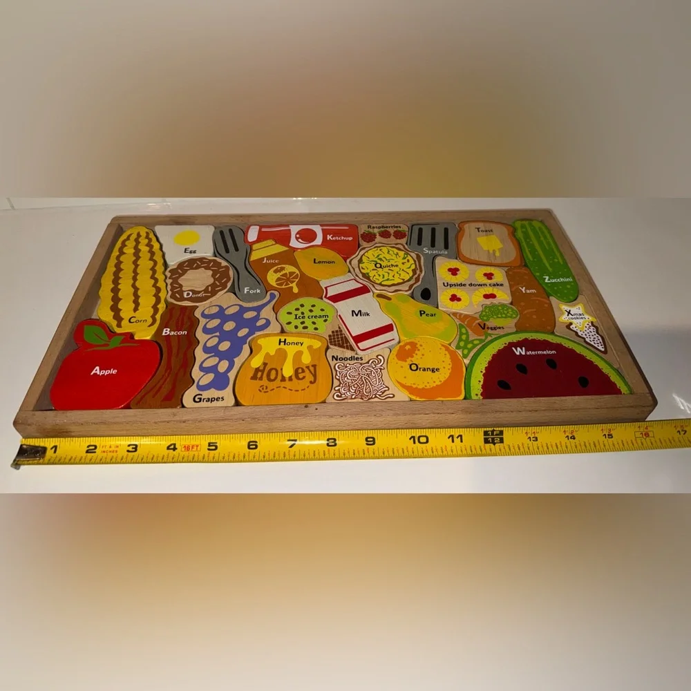 BeginAgain Alphabites wooden A-Z Food Puzzle & Playset - Picture 5 of 8